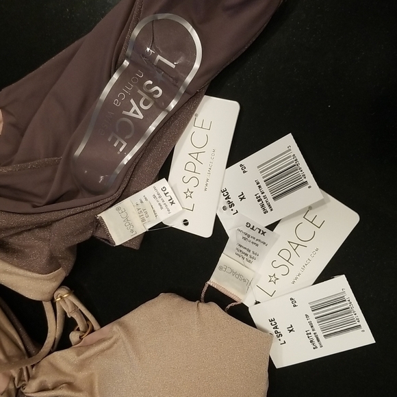 💕L*SPACE💕 Shimmer Bikini Set Ringo Bikini Top + Nancy Lee Bikini Bottom XL NWT - Picture 16 of 16
